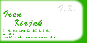 iren kirjak business card